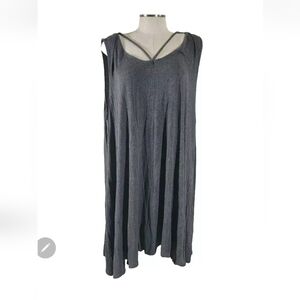 Lorena Rose Tank Tunic Top Women's Plus Size 3X Gray V-Neck Asymmetrical Hem_AO